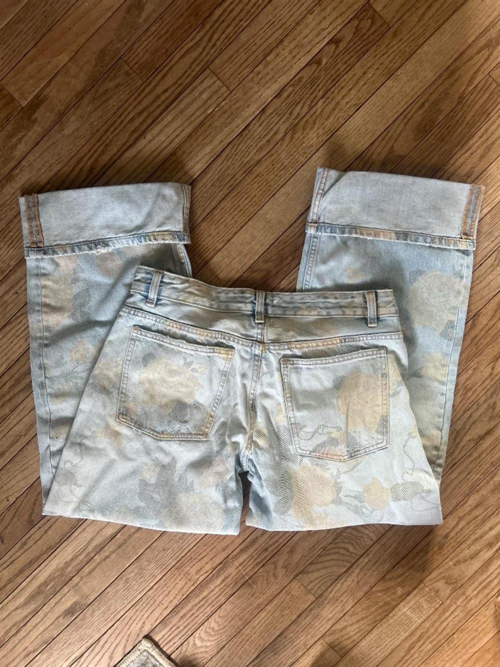 Zara Floral Print Wide Leg Jeans - Picture 3 of 5